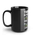 Tractor Things I Do In My Spare Time - Black Mug, 15oz