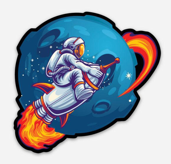 Astronaut - Rocket Ride - Vinyl Sticker