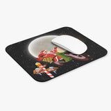 Santa On A Motorcycle In Space - Mouse Pad (Rectangle)