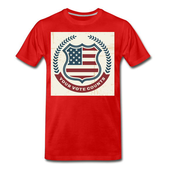 Vintage Your Vote Counts - Men's Premium T-Shirt - red