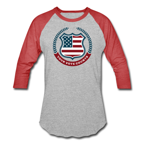 Your Vote Counts - Baseball T-Shirt - heather gray/red