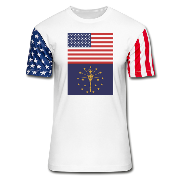 US & Indiana Flags - Stars & Stripes T-Shirt - white
