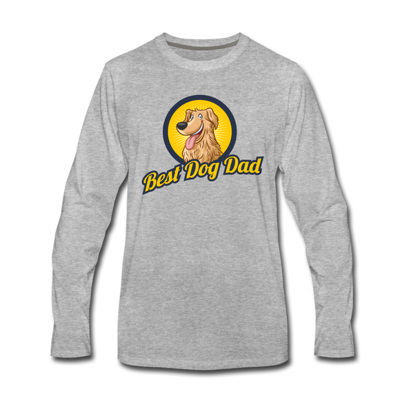 Best Dog Dad - Men's Premium Long Sleeve T-Shirt - heather gray