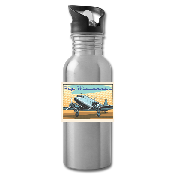 Fly Wisconsin - Water Bottle - silver