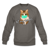 Stay Safe Cat - Crewneck Sweatshirt - asphalt gray