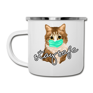 Stay Safe Cat - Camper Mug - white