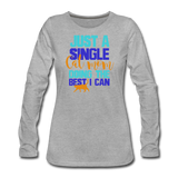 Single Cat Mom - Women's Premium Long Sleeve T-Shirt - heather gray