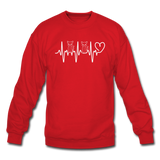 Cat Heartbeat - Crewneck Sweatshirt - red