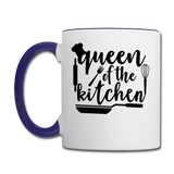 Queen Of The Kitchen - Contrast Coffee Mug - white/cobalt blue