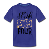 This Shark Is Four - Toddler Premium T-Shirt - royal blue