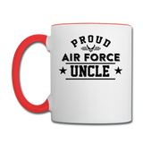 Proud Air Force - Uncle - Contrast Coffee Mug - white/red