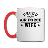 Proud Air Force - Wife - Contrast Coffee Mug - white/red