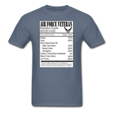 Air Force Veteran - Nutrition Facts - Unisex Classic T-Shirt - denim