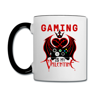 Gaming Is My Valentine v1 - Contrast Coffee Mug - white/black
