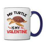 My Turtle Is My Valentine v1 - Contrast Coffee Mug - white/cobalt blue