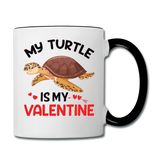 My Turtle Is My Valentine v1 - Contrast Coffee Mug - white/black