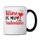 Wine Is My Valentine v2 - Contrast Coffee Mug - white/black