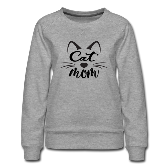 Cat Mom - Black - v2 - Women’s Premium Sweatshirt - heather gray