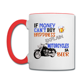 Motorcycles And Beer - Contrast Coffee Mug - white/red