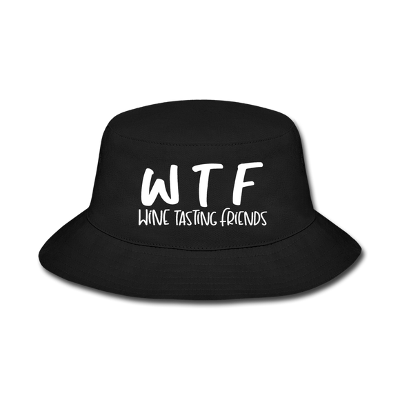 WTF - Wine Tasting Friends - White - Bucket Hat - black