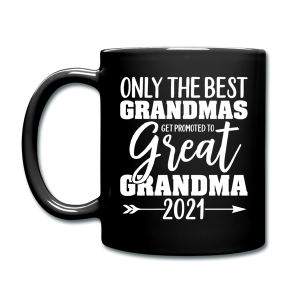 Promoted To Great Grandma - 2021 - White - Full Color Mug - black