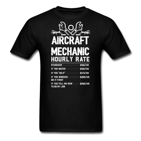 Aircraft Mechanic Hourly Rate - White - Unisex Classic T-Shirt - black