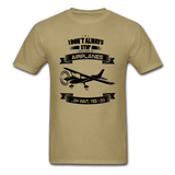 Stop And Look At Airplanes - Black - Unisex Classic T-Shirt - khaki