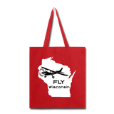 Fly Wisconsin - Aircraft - White - Tote Bag - red