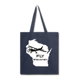 Fly Wisconsin - Aircraft - White - Tote Bag - navy