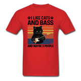 I Like Cats, Bass And 3 People - Unisex Classic T-Shirt - red