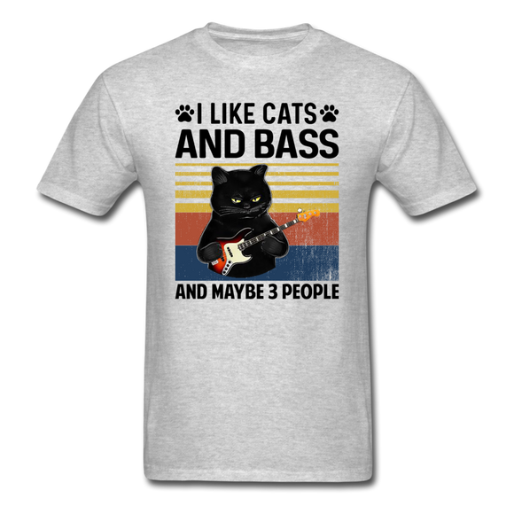 I Like Cats, Bass And 3 People - Unisex Classic T-Shirt - heather gray