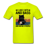 I Like Cats, Bass And 3 People - Unisex Classic T-Shirt - safety green