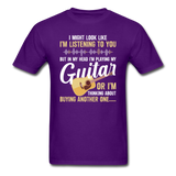 Listening - Playing My Guitar - Unisex Classic T-Shirt - purple