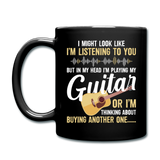 Listening - Playing My Guitar - Full Color Mug - black