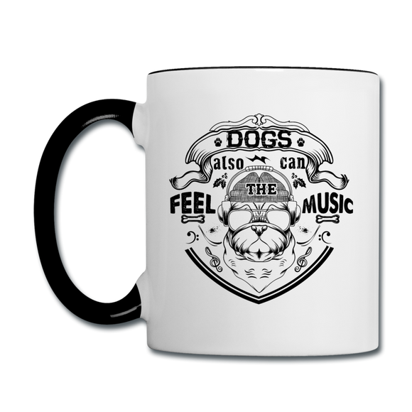 Dogs Also Can Feel The Music - Black - Contrast Coffee Mug - white/black