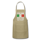 Italian Lives Matter - Sauce - Adjustable Apron - khaki