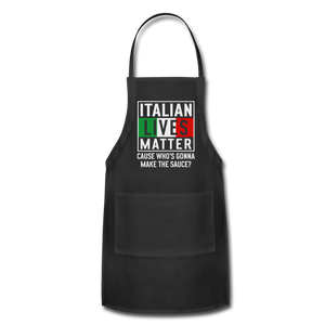 Italian Lives Matter - Sauce - Adjustable Apron - black