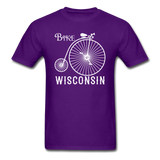 Bike Wisconsin - Vintage - White - Unisex Classic T-Shirt - purple