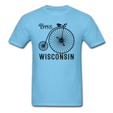 Bike Wisconsin - Vintage - Black - Unisex Classic T-Shirt - aquatic blue
