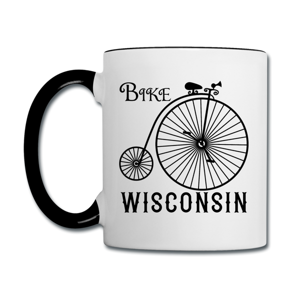 Bike Wisconsin - Vintage - Black - Contrast Coffee Mug - white/black