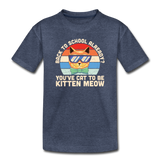 Back To School - Cat - Kids' Premium T-Shirt - heather blue