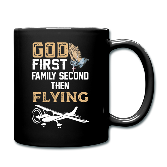 God First, Family, Flying - Full Color Mug - black
