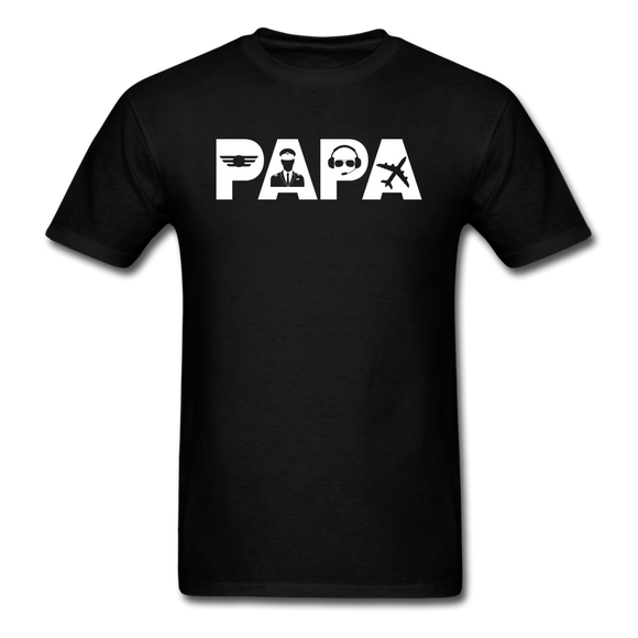 Papa - Airline Pilot - White - Unisex Classic T-Shirt - black