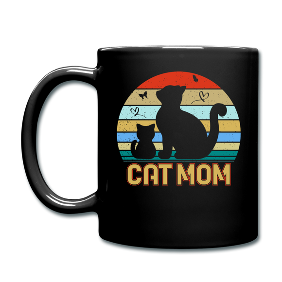 Cat Mom - With Kitten - Full Color Mug - black