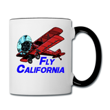 Fly California - Biplane - Contrast Coffee Mug - white/black