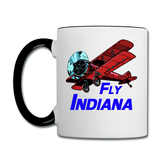 Fly Indiana - Biplane - Contrast Coffee Mug - white/black