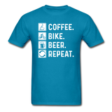 Coffee - Bike - Beer - Repeat - White - Unisex Classic T-Shirt - turquoise