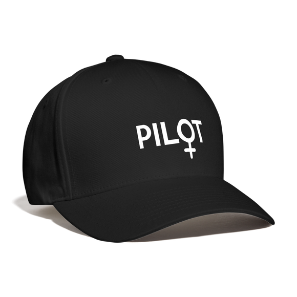 Pilot - Female - White - Baseball Cap - black