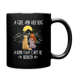 A Girl And Her Dog - Full Color Mug - black