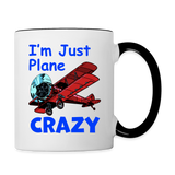 I'm Just Plane Crazy - Biplane - Red - Contrast Coffee Mug - white/black